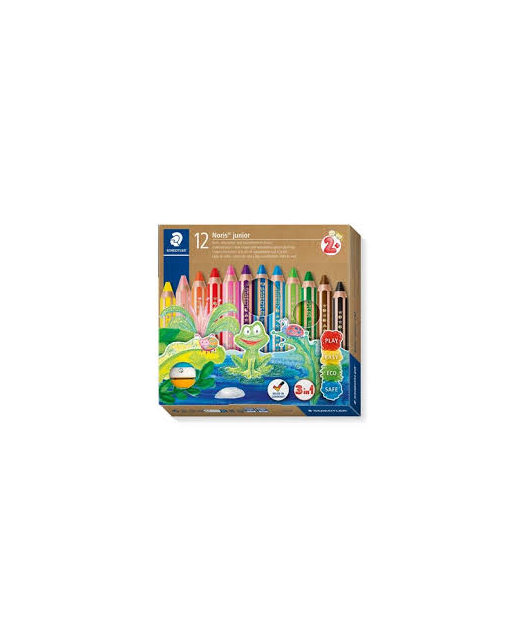 NORIS JUNIOR 3-IN-1 COLOURED PENCIL ASSORTED 12 PACK