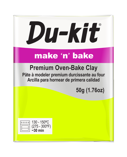 DU-KIT MAKE N BAKE POLYMER CLAY 50G FLUORO YELLOW
