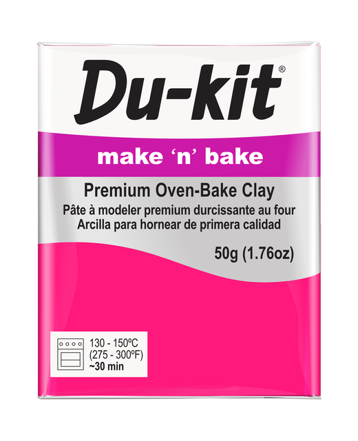 DU-KIT MAKE N BAKE POLYMER CLAY 50G FLUORO PINK