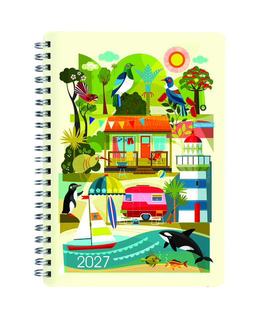 DIARIES 2027 COLLINS KIWI VIBE A53 WIRO PP NOTEPAD