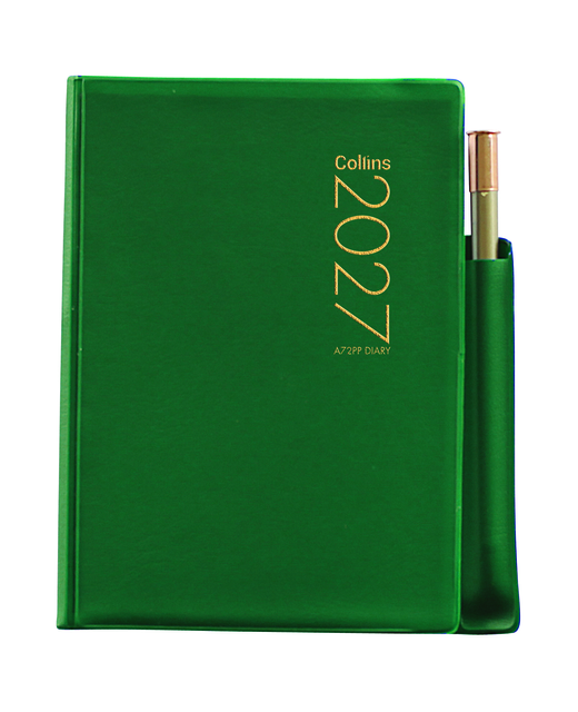 DIARY 2027 COLLINS A72PP GREEN WITH PENCIL