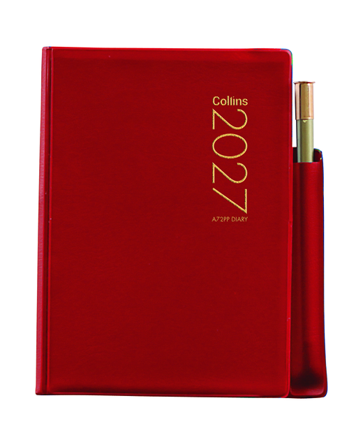 DIARY 2027 COLLINS A72PP RED WITH PENCIL