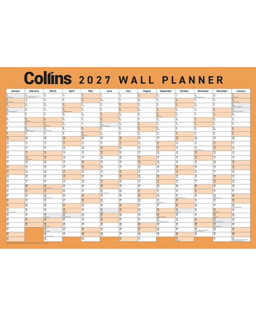 2027 COLLINS WALL PLANNER A3 LAMINATED 