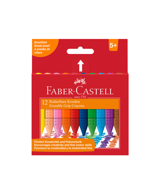 FABER GRIP ERASABLE CRAYONS PACK OF 12