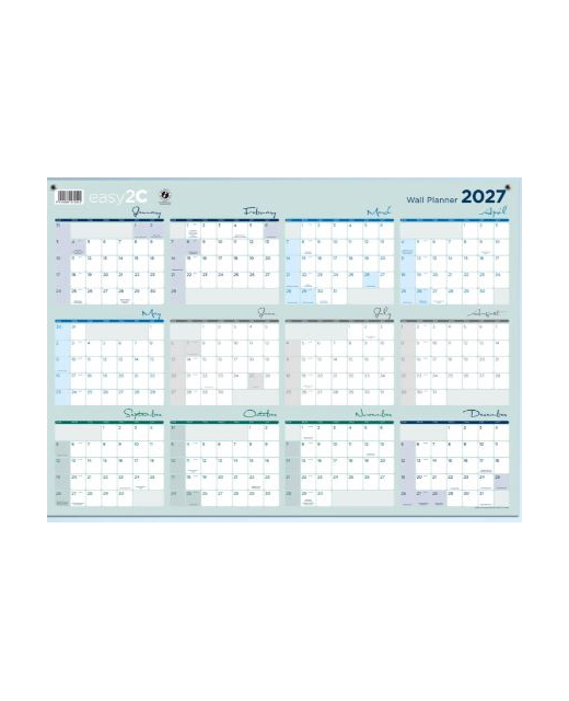 2027 WALL PLANNER EASY2C LAMINATED LARGE