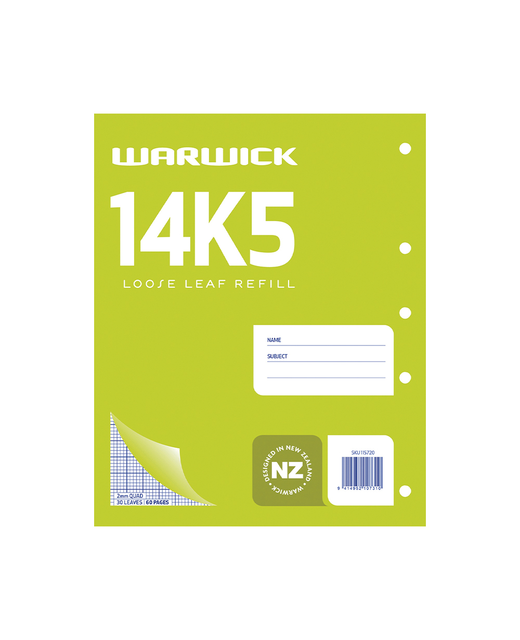 REFILL PAD WARWICK 2MM QUAD 14K5 LOOSE 30LF