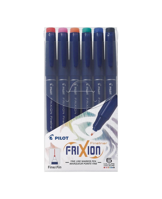 PEN PILOT FRIXION FINELINE ERASABLE ASSTD PACK 6