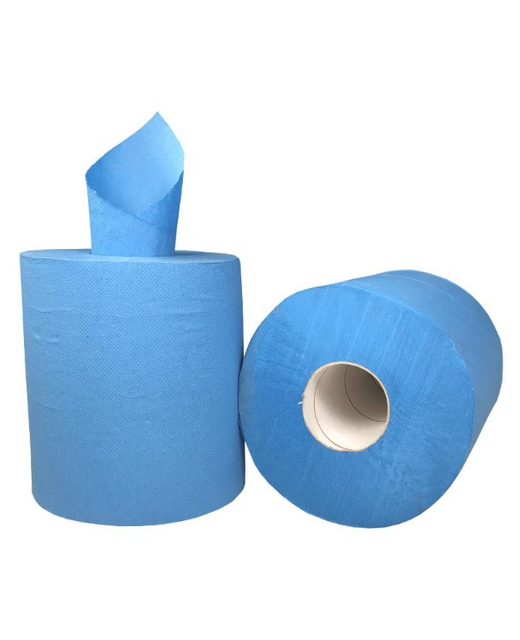 PAPER TOWEL CENTRE FEED - BLUE 210mm x180mm 2 PLY