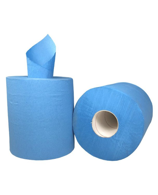 PAPER TOWEL CENTRE FEED - BLUE 210mm x180mm 2 PLY