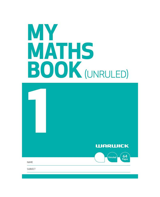 MY MATHS BOOK 1 WARWICK UNRULED A4PLUS LF32