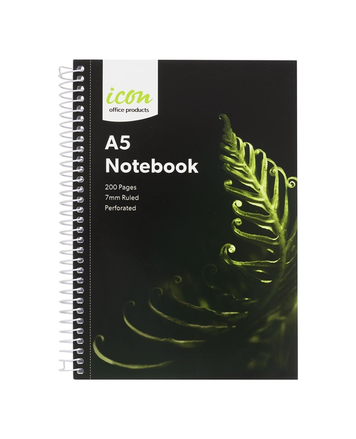 ICON SPIRAL NOTEBOOK A5 SOFT COVER 200 Pgs
