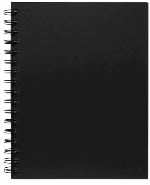 ICON SPIRAL NOTEBOOK A5 HARD COVER BLACK 200Pgs