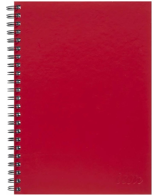 ICON SPIRAL NOTEBOOK A4 HARD COVER RED 200Pgs