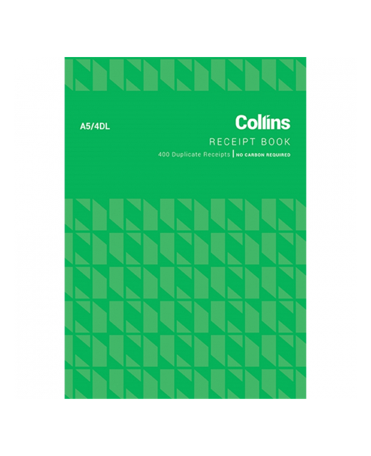 COLLINS CASH RECEIPT A5 4DL 100 LEAFD