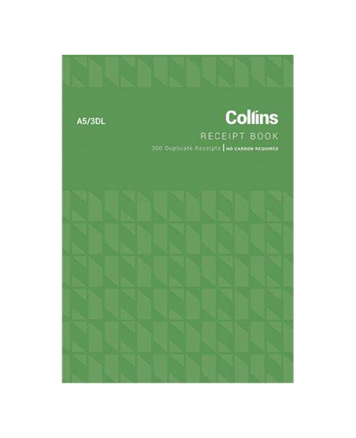 RECEIPT BOOK COLLINS A5/3 DL 100LF NCR