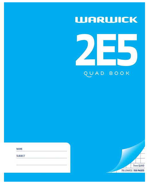 LECTURE BOOK WARWICK 2E5 7MM QUAD 78LF MATHS