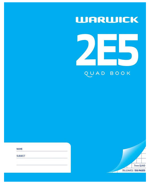 LECTURE BOOK WARWICK 2E5 7MM QUAD 78LF MATHS