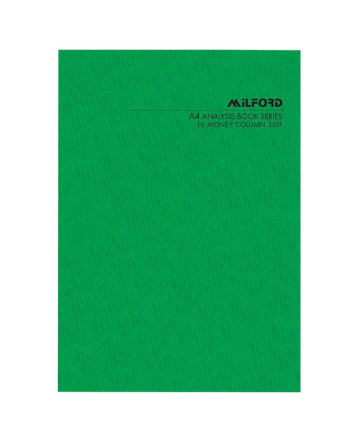 Milford FSC Mix 70% A4 16 Money Column 26 Leaf Limp Analysis Book