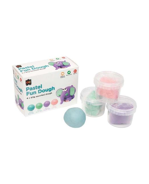 FUN DOUGH PASTEL SET 4 X 80gm