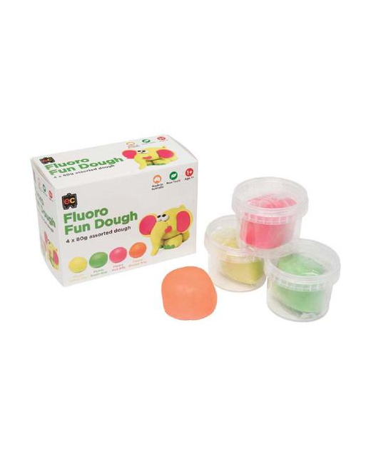 FUN DOUGH FLUORO SET 4 X 80gm