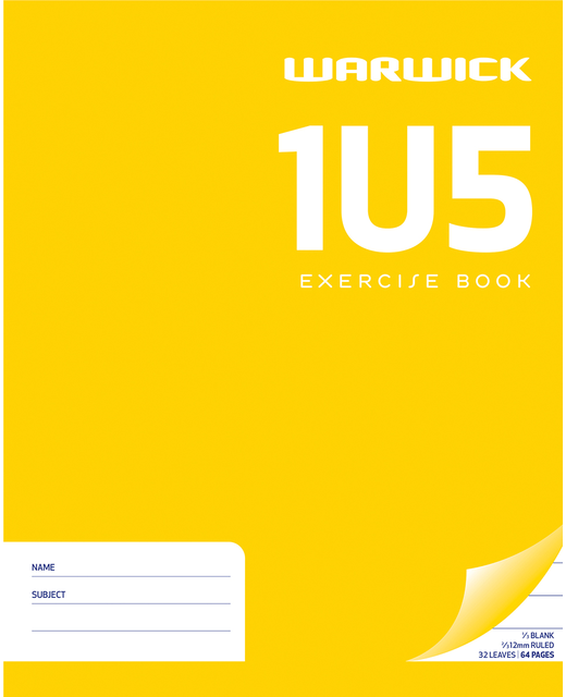 EXERCISE BOOK WARWICK 1U5 12MM 32LF 255X205