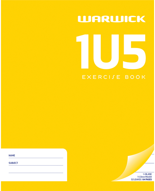 EXERCISE BOOK WARWICK 1U5 12MM 32LF 255X205