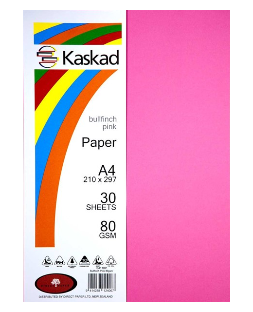 Kaskad A4 80gsm Ppr 30pk Bullfinch Pink