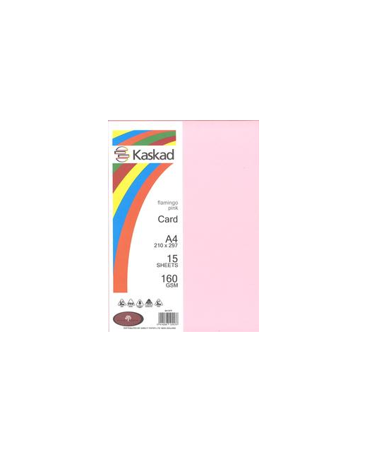 KASKAD A4 160GSM CARD 15PK FLAMINGO PINK