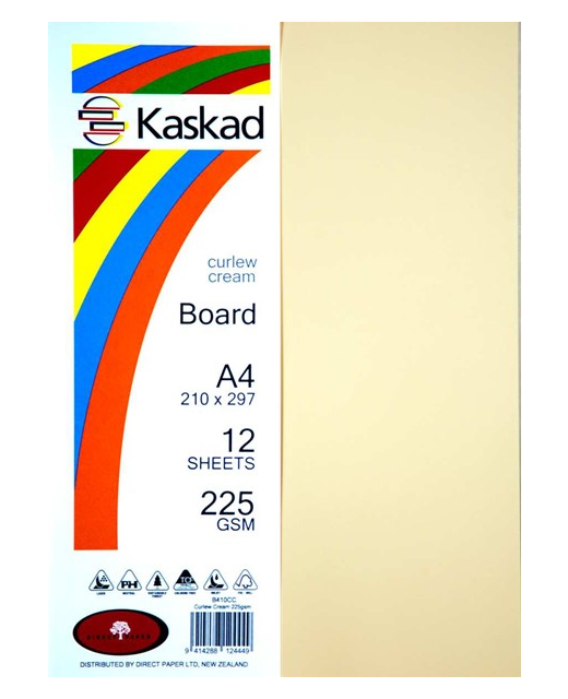 KASKAD BOARD CURLEW CREAM A4 22GSM 12SH PACK
