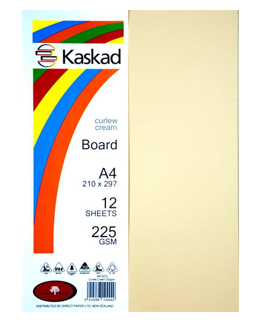 KASKAD BOARD CURLEW CREAM A4 22GSM 12SH PACK