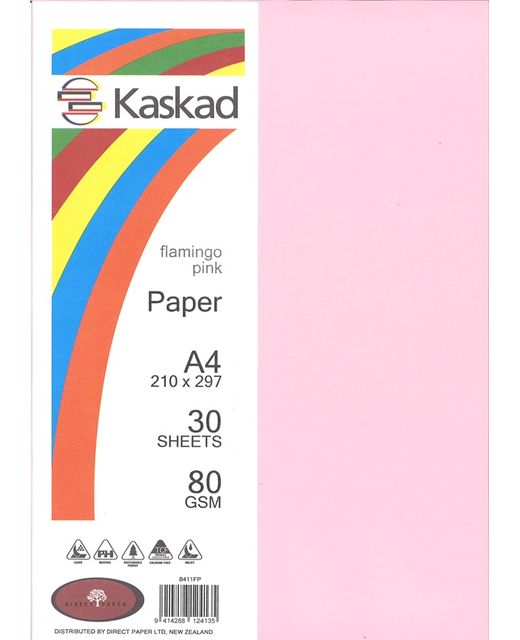  KASKAD A4 PAPER 80GSM FAMINGO PINK 30PK