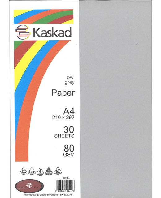 KASKAD A4 80GSM PPR 30 SHEETS OWL GREY