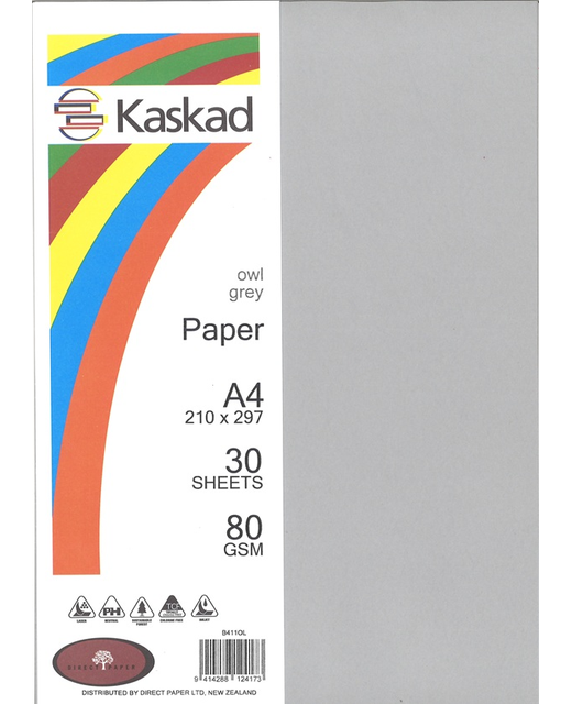 KASKAD A4 80GSM PPR 30 SHEETS OWL GREY