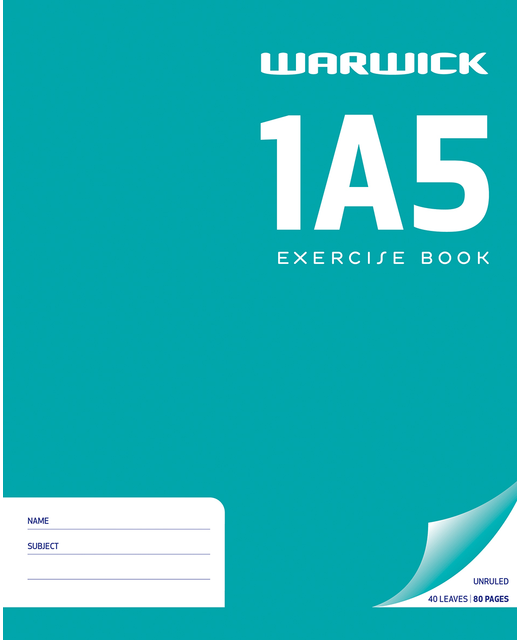 EXERCISE BOOK WARWICK 1A5 PLAIN 40LF