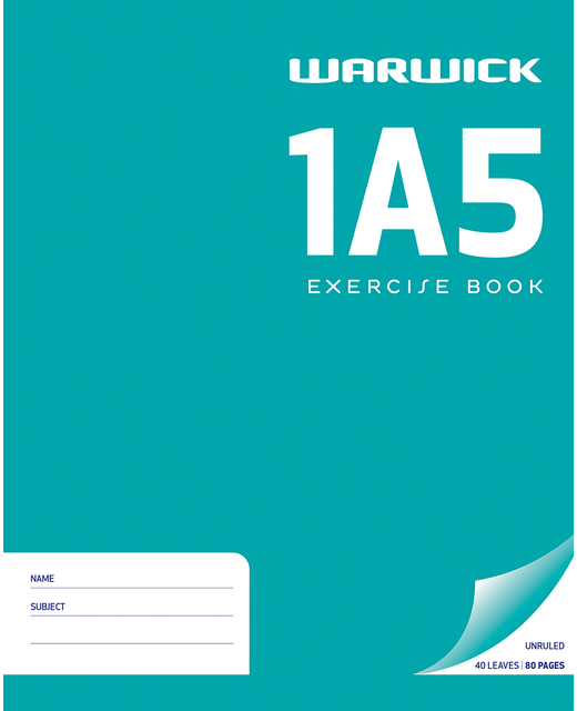 EXERCISE BOOK WARWICK 1A5 PLAIN 40LF