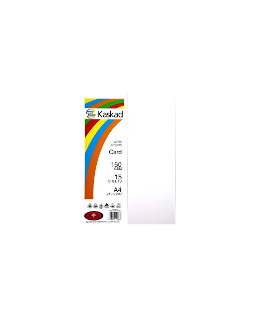 Kaskad A4 160gsm Card 15pk White Smooth