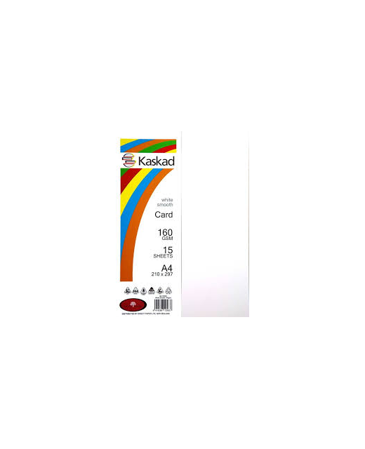 Kaskad A4 160gsm Card 15pk White Smooth