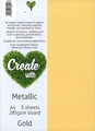 BOARD METALLIC A4 285GSM GOLD 5PK