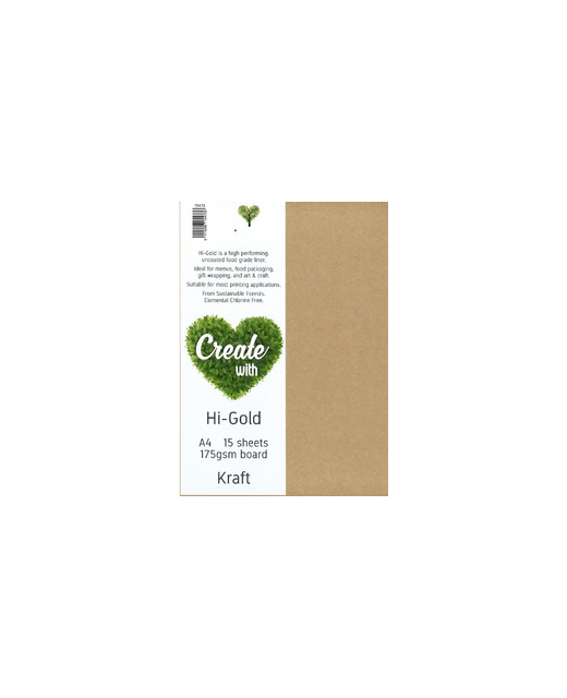  A4 175GSM BOARD 15PK KRAFT