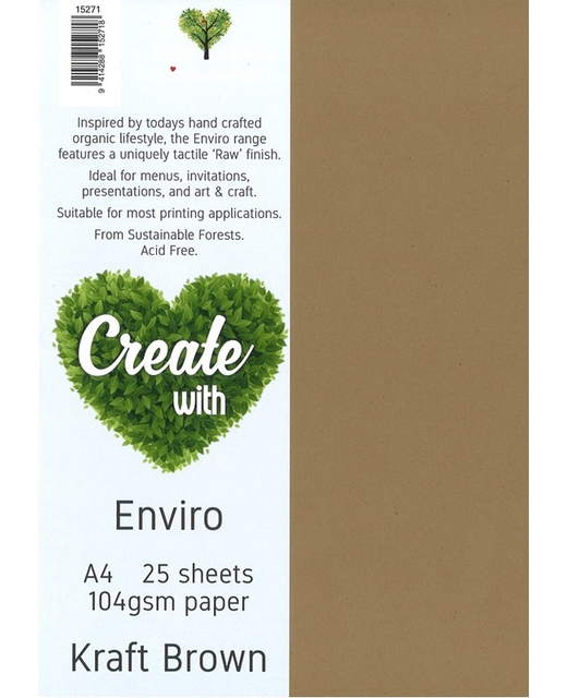 PAPER A4 ENVIRO 104GSM 25PK KRAFT BROWN