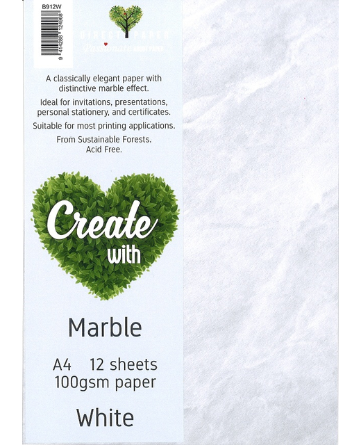 PAPER MARBLED A4 100GSM WHITE 12PK