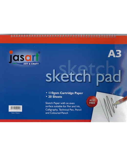 SKETCH PAD JASART SPIRAL A3 20 SHEET