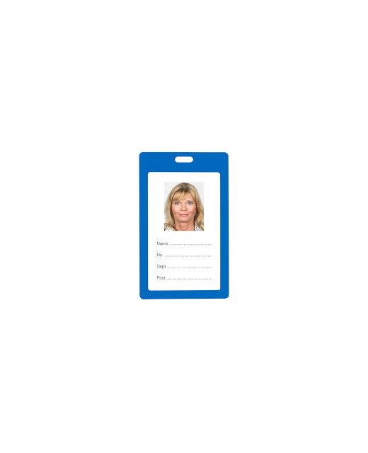 PLASTIC CARD ID HOLDER PORTRAIT BLUE REXEL PACK OF 6