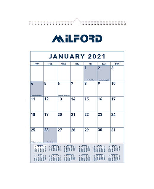 Milford One Month To View Calendar