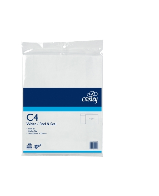 ENVELOPES CROXLEY C4 WHITE TS STD PK 25