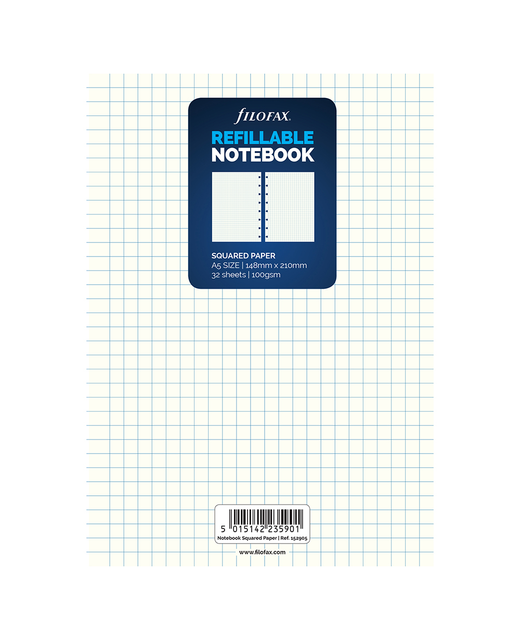 FILOFAX NOTES A5 SQUARED PAPER 32 SHEET REFILL