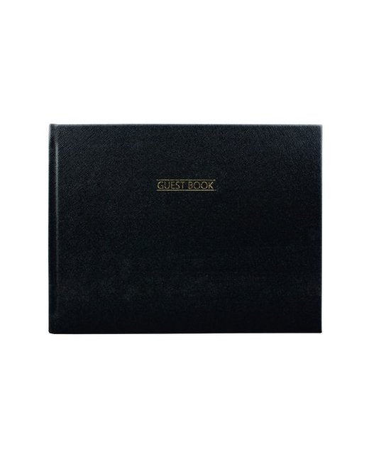 GBP GUEST BOOK LANDSCAPE LINED BLACK