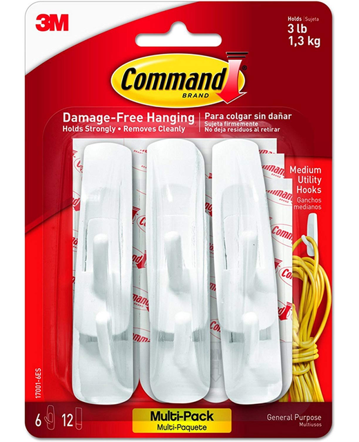 COMMAND HOOK 17001-6 MEDIUM VALUE PK/6