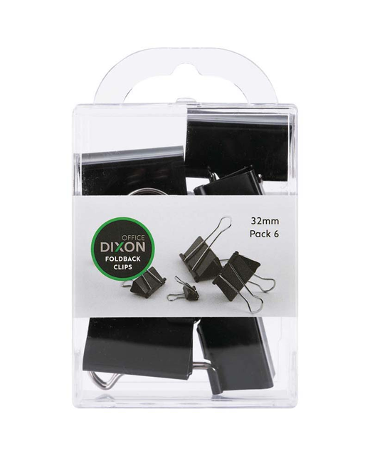 DIXON FOLDBACK CLIPS 322MM PACK 6