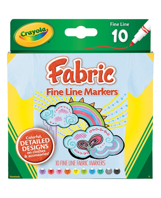 FABRIC MARKERS CRAYOLA BRIGHT PK 10